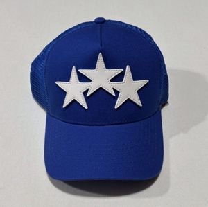 Amiri blue three-star embroidered baseball cap